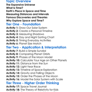 Space And Time Worksheet Activity Booklet