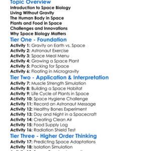 Space Biology Living In Space Worksheet Activity Booklet