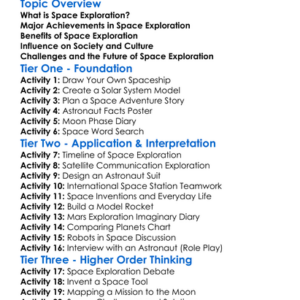 Space Exploration And Its Influence Worksheet Activity Booklet