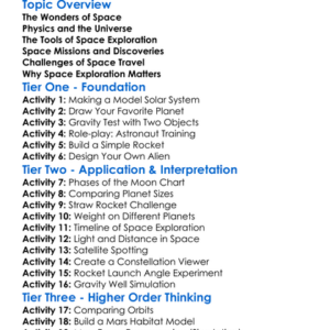 Space Exploration And Physics Worksheet Activity Booklet