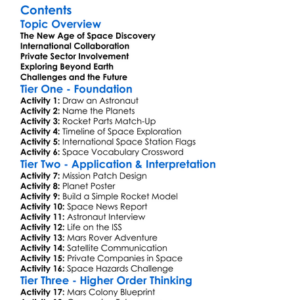 Space Exploration In The 21St Century Worksheet Activity Booklet