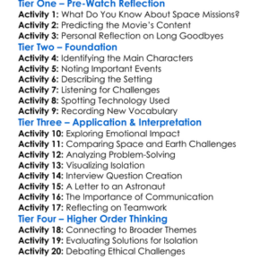 Space The Longest Goodbye 2024 Worksheet Activity Booklet