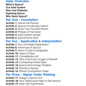 Space Worksheet Activity Booklet