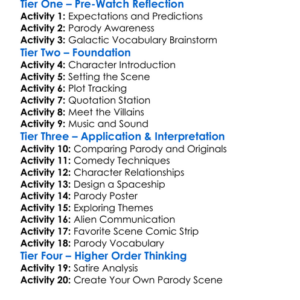 Spaceballs 1987 Worksheet Activity Booklet