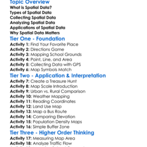 Spatial Data Analysis Worksheet Activity Booklet