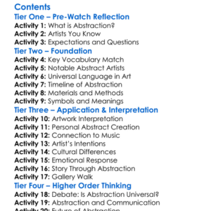 Speaking Of Abstraction A Universal Language 1999 Worksheet Activity Booklet