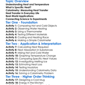 Specific Heat And Calorimetry Worksheet Activity Booklet
