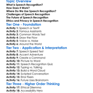 Speech Recognition Technology Worksheet Activity Booklet