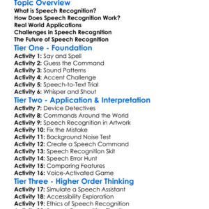 Speech Recognition Worksheet Activity Booklet