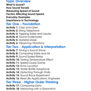 Speed Of Sound In Different Media Worksheet Activity Booklet