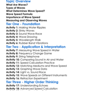 Speed Of Waves Worksheet Activity Booklet