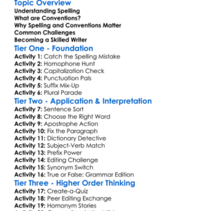 Spelling And Conventions Worksheet Activity Booklet