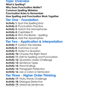 Spelling And Punctuation Worksheet Activity Booklet