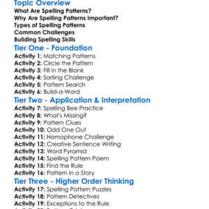 Spelling Patterns Worksheet Activity Booklet