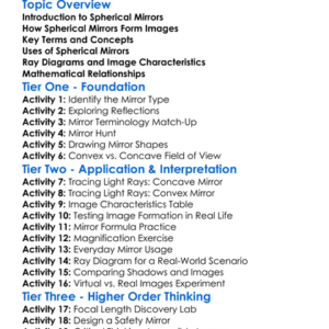 Spherical Mirrors And Images Worksheet Activity Booklet