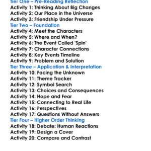 Spin Robert Charles Wilson Worksheet Activity Booklet