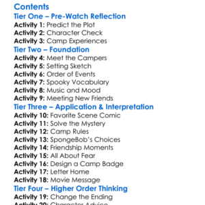 Spongebob Squarepants Kreepaway Kamp 2024 Worksheet Activity Booklet