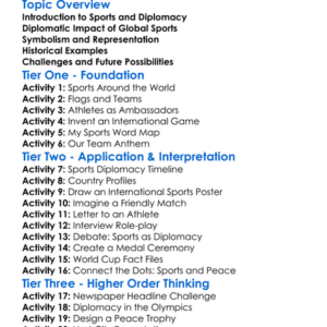 Sports And International Diplomacy Worksheet Activity Booklet