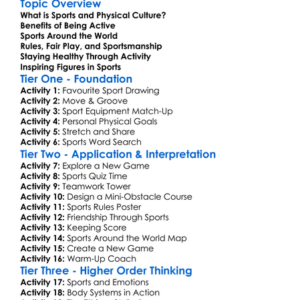 Sports And Physical Culture Worksheet Activity Booklet