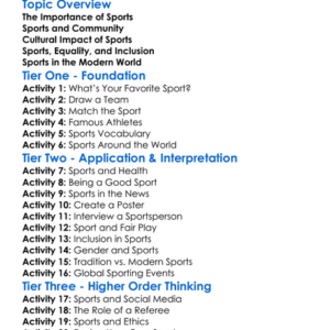 Sports And Society Worksheet Activity Booklet