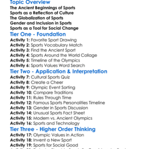 Sports History And Cultural Aspects Worksheet Activity Booklet