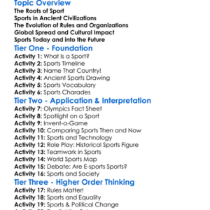 Sports History And Origins Worksheet Activity Booklet