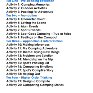 Spot Goes Camping Worksheet Activity Booklet