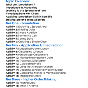 Spreadsheet Skills For Accounting Worksheet Activity Booklet