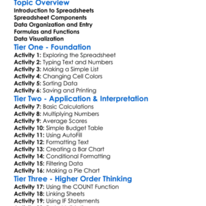 Spreadsheet Skills Worksheet Activity Booklet