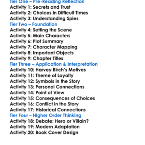 Spy James Fenimore Cooper Worksheet Activity Booklet