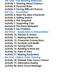 Stacked Deck Patricia Highsmith Worksheet Activity Booklet