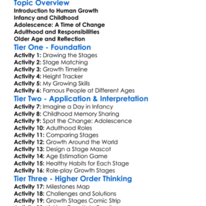 Stages Of Human Growth Worksheet Activity Booklet