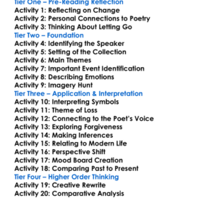 Stags Leap Sharon Olds Worksheet Activity Booklet