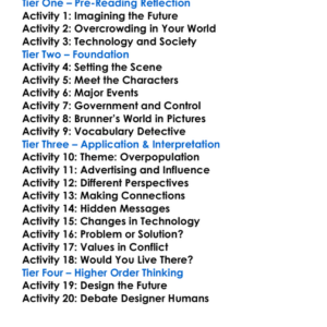 Stand On Zanzibar John Brunner Worksheet Activity Booklet