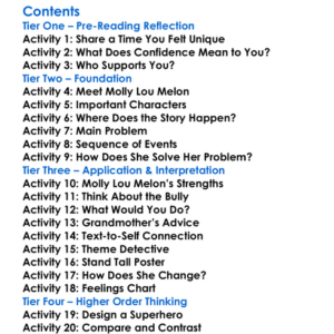 Stand Tall Molly Lou Melon Patty Lovell Worksheet Activity Booklet