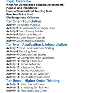 Standardized Reading Assessments Worksheet Activity Booklet