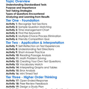 Standardized Test Practice Worksheet Activity Booklet