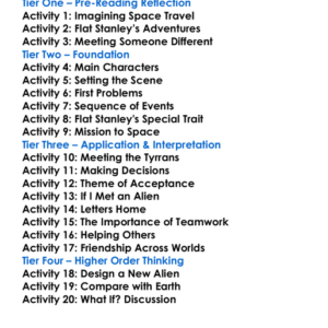 Stanley In Space Jeff Brown Worksheet Activity Booklet
