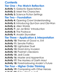 Star Wars Episode I Worksheet Activity Booklet