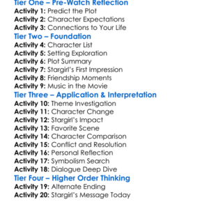 Stargirl Worksheet Activity Booklet