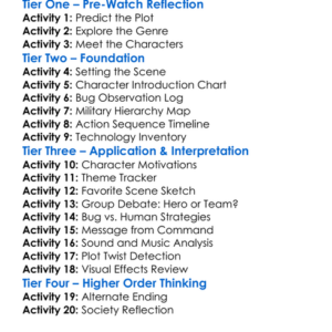 Starship Troopers Invasion 2012 Worksheet Activity Booklet