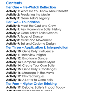 Starstruck Gene Kellys Love Letter To Ballet 2021 Worksheet Activity Booklet