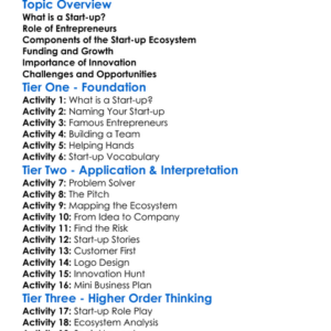 Start-Up Ecosystem Worksheet Activity Booklet
