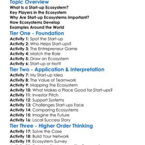 Start-Up Ecosystems Worksheet Activity Booklet