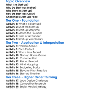 Start-Ups Worksheet Activity Booklet
