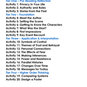 Stasiland Anna Funder Worksheet Activity Booklet