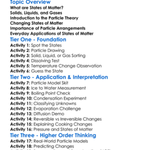 States Of Matter And Particle Theory Worksheet Activity Booklet