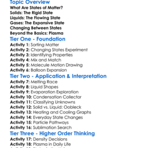 States Of Matter Worksheet Activity Booklet
