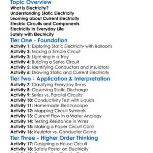 Static And Current Electricity Worksheet Activity Booklet