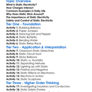Static Electricity Worksheet Activity Booklet